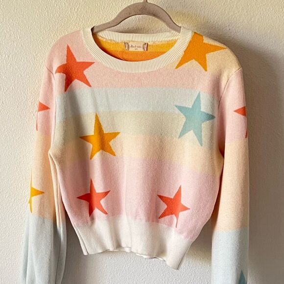 Altar'd State Multicolor Star Sweater Chic Women’s boutique top small designer - Picture 1 of 10